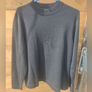 Britches - Crew Neck Wool Blend Sweater - Black - Large